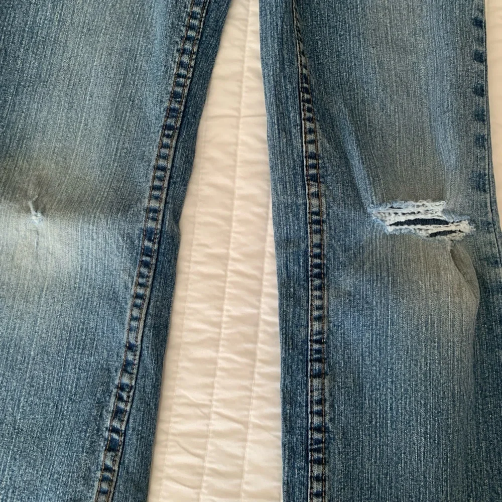 Circo Girls Blue Denim Ripped Distressed Flare Jeans Size 8